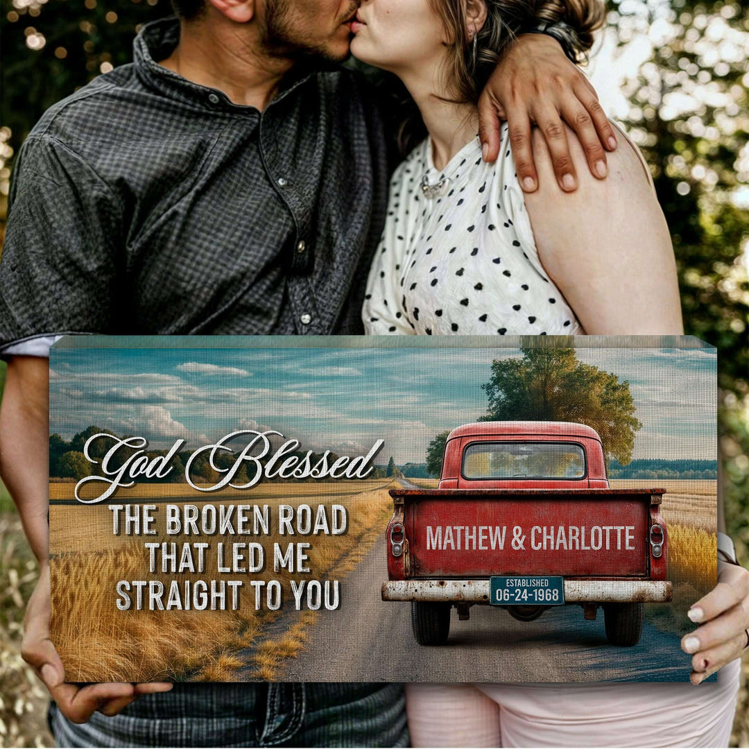 Custom Vintage Truck Couple Sign IV