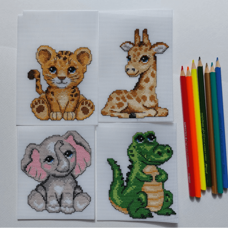 "Cute Animals" 121CS Counted Cross-Stitch Kit