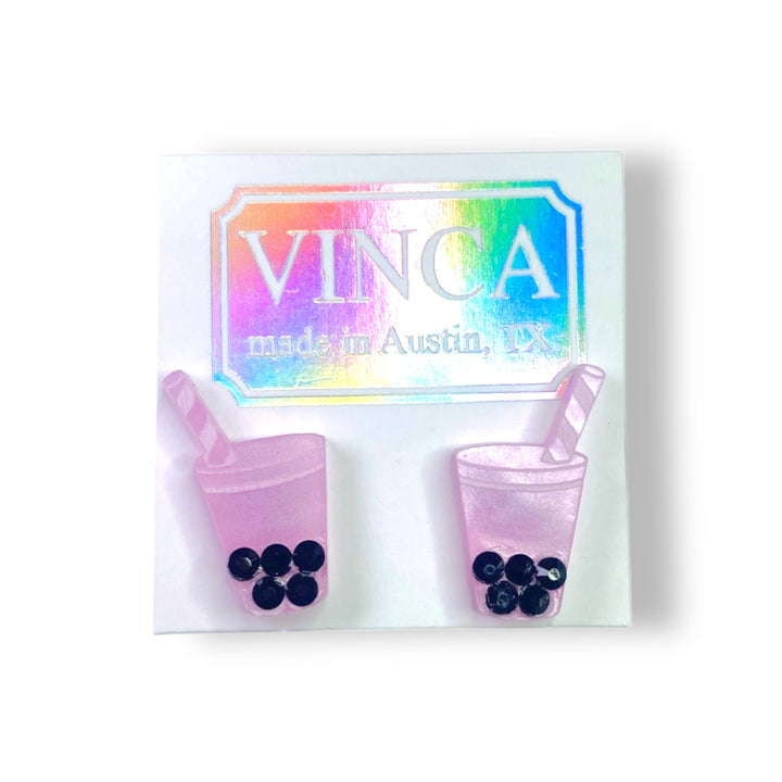LAST CHANCE! Bubble Tea Earrings with Crystal Boba