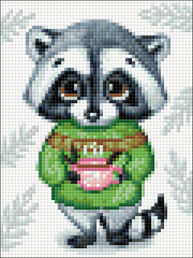 Cute Racoon CS2701 5.9 x 7.9 inches Crafting Spark Diamond Painting Kit