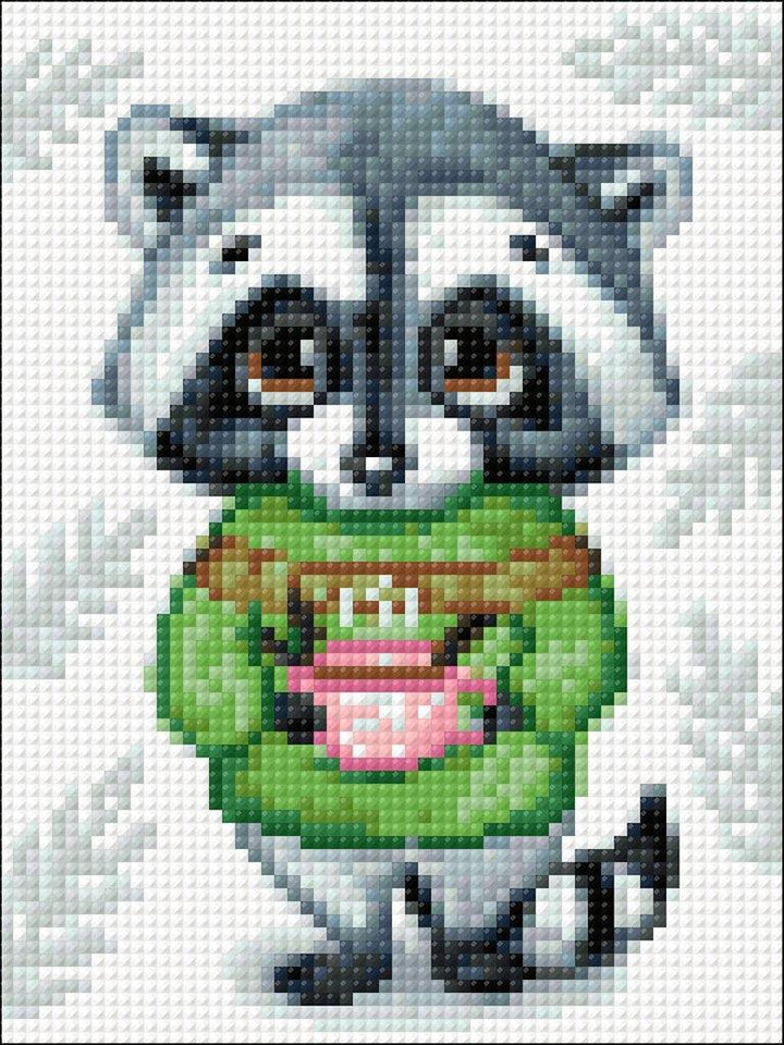 Cute Racoon CS2701 5.9 x 7.9 inches Crafting Spark Diamond Painting Kit
