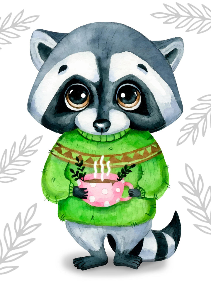 Cute Racoon CS2701 5.9 x 7.9 inches Crafting Spark Diamond Painting Kit