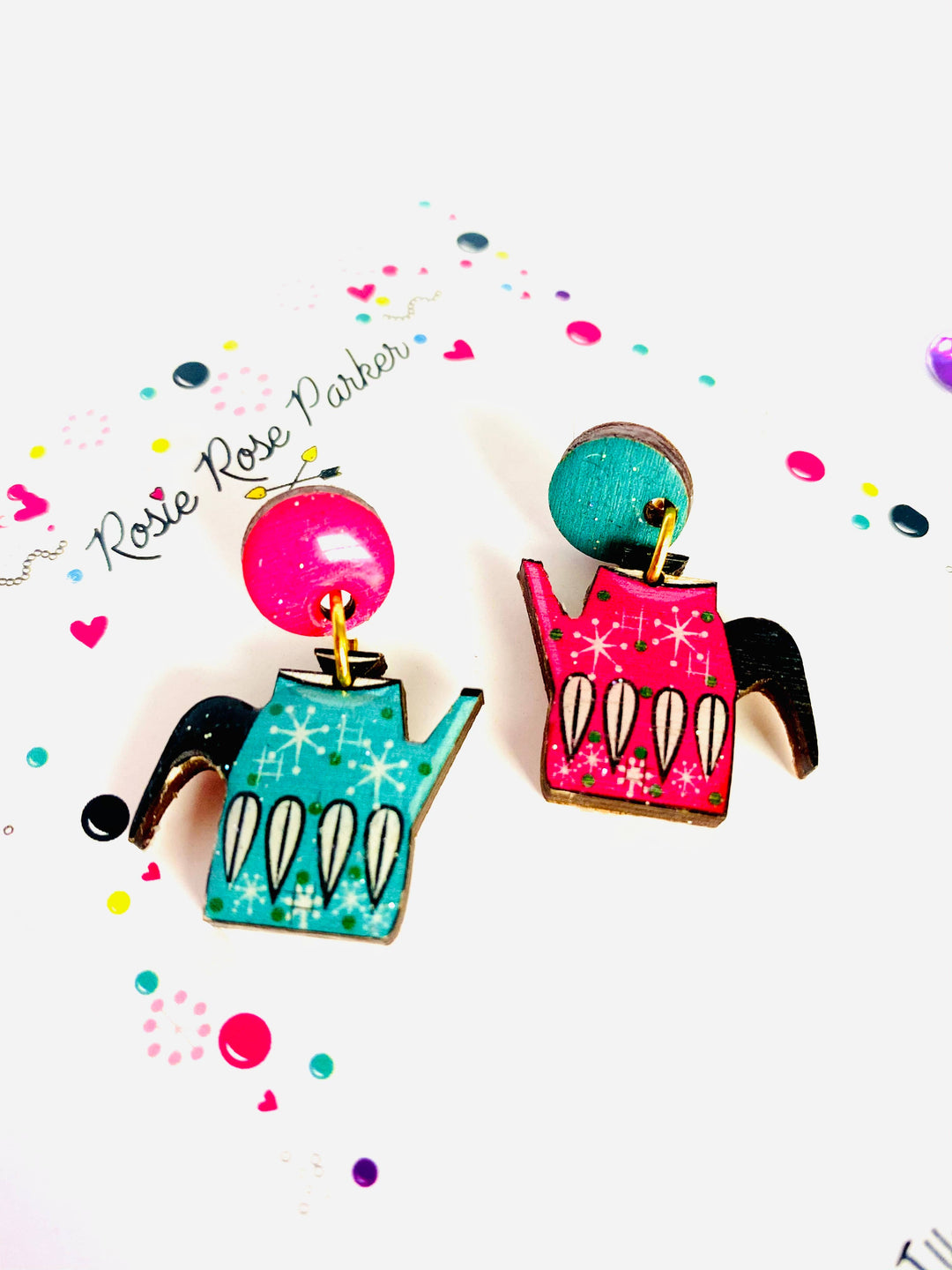 Vintage Teapot Earrings by Rosie Rose Parker