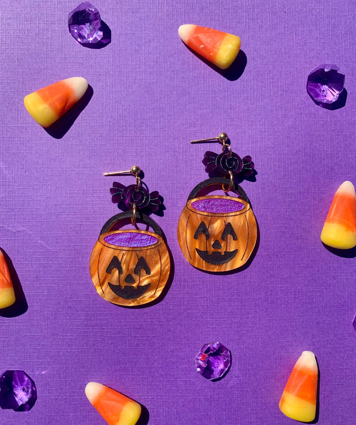 Trick or Treat Acrylic Halloween Earrings