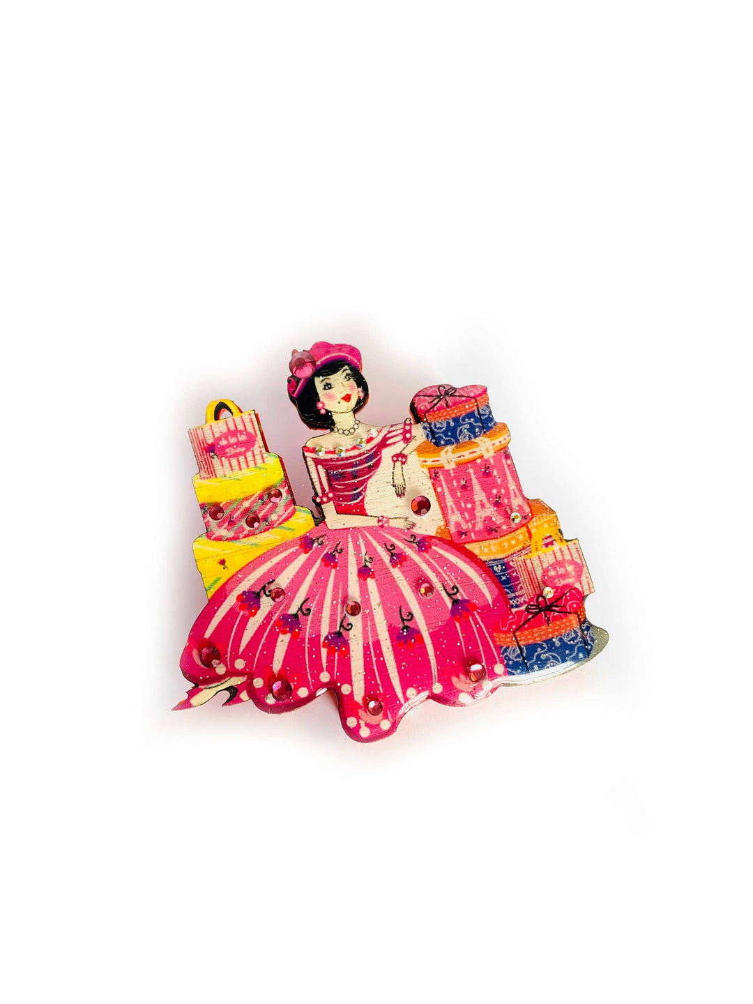 Paris Shopping Brooch by Rosie Rose Parker