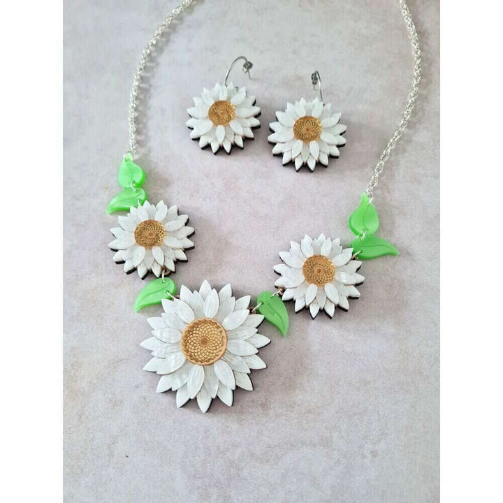 Daisy Chain Charm Necklace - Four Colours by Cherryloco Jewellery 