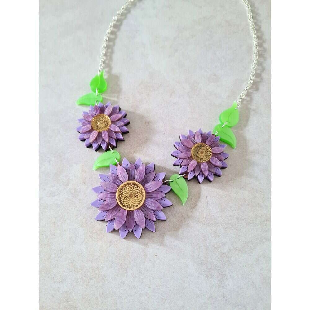 Daisy Chain Charm Necklace - Four Colours by Cherryloco Jewellery 1