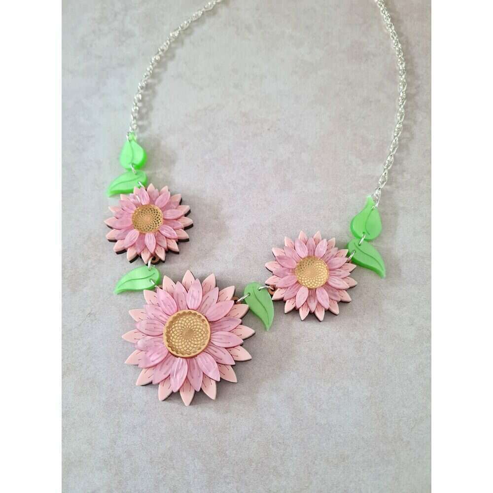 Daisy Chain Charm Necklace - Four Colours by Cherryloco Jewellery 2
