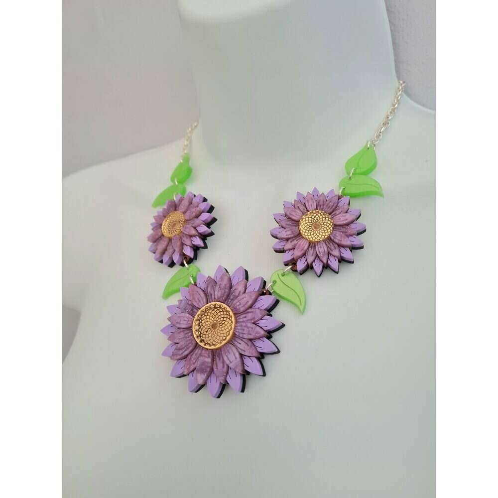 Daisy Chain Charm Necklace - Four Colours by Cherryloco Jewellery 5