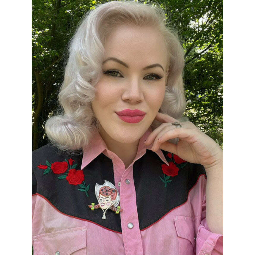 Darla the Cowgirl Brooch by Marla VonDuta x Lipstick & Chrome – view 3