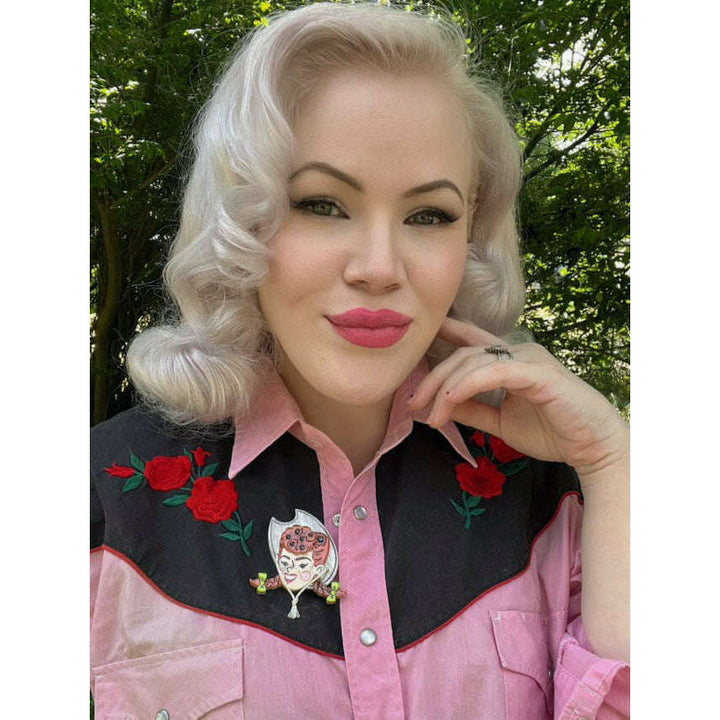 Darla the Cowgirl Brooch by Marla VonDuta x Lipstick & Chrome – view 3