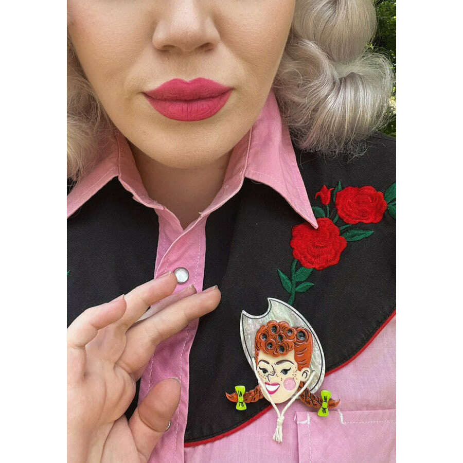 Darla the Cowgirl Brooch by Marla VonDuta x Lipstick & Chrome – view 4