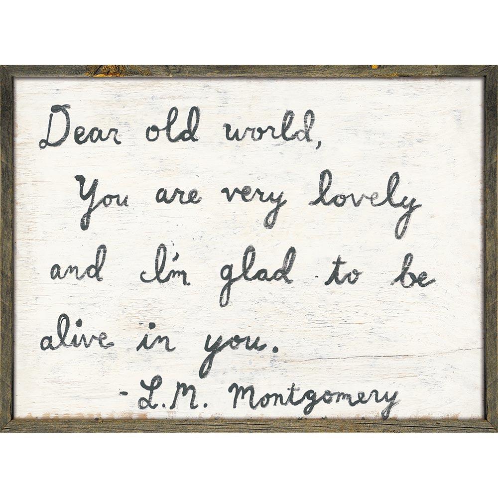 "Dear Old World" Grey Wood Art Print - Quirks!