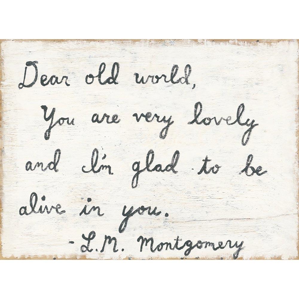 "Dear Old World" Grey Wood Art Print - Quirks!