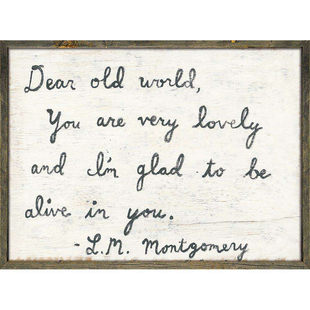 "Dear Old World" Grey Wood Art Print - Quirks!
