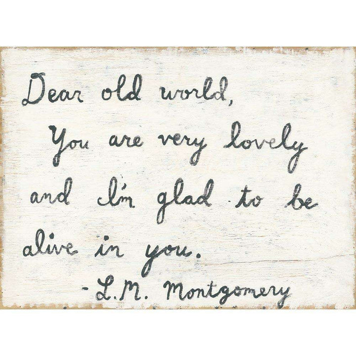 "Dear Old World" Grey Wood Art Print - Quirks!