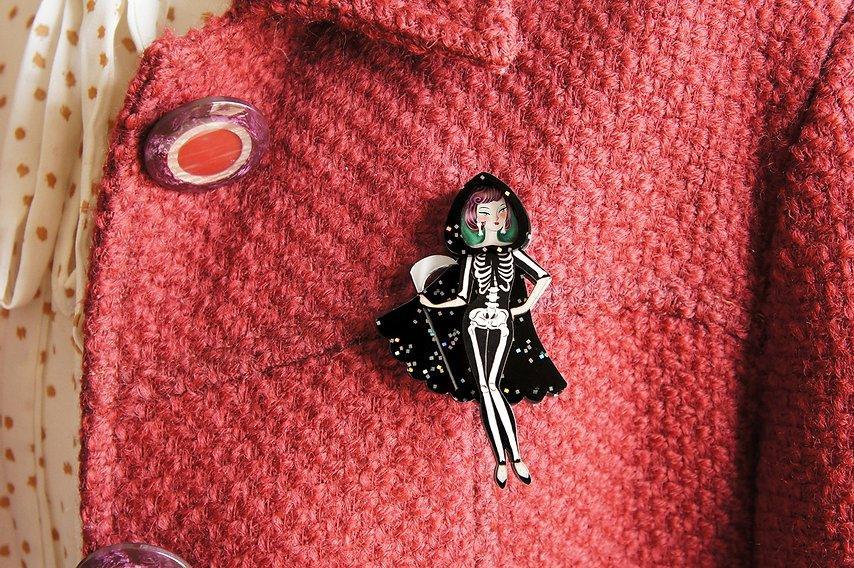 Death Girl Brooch by LaliBlue - Quirks!