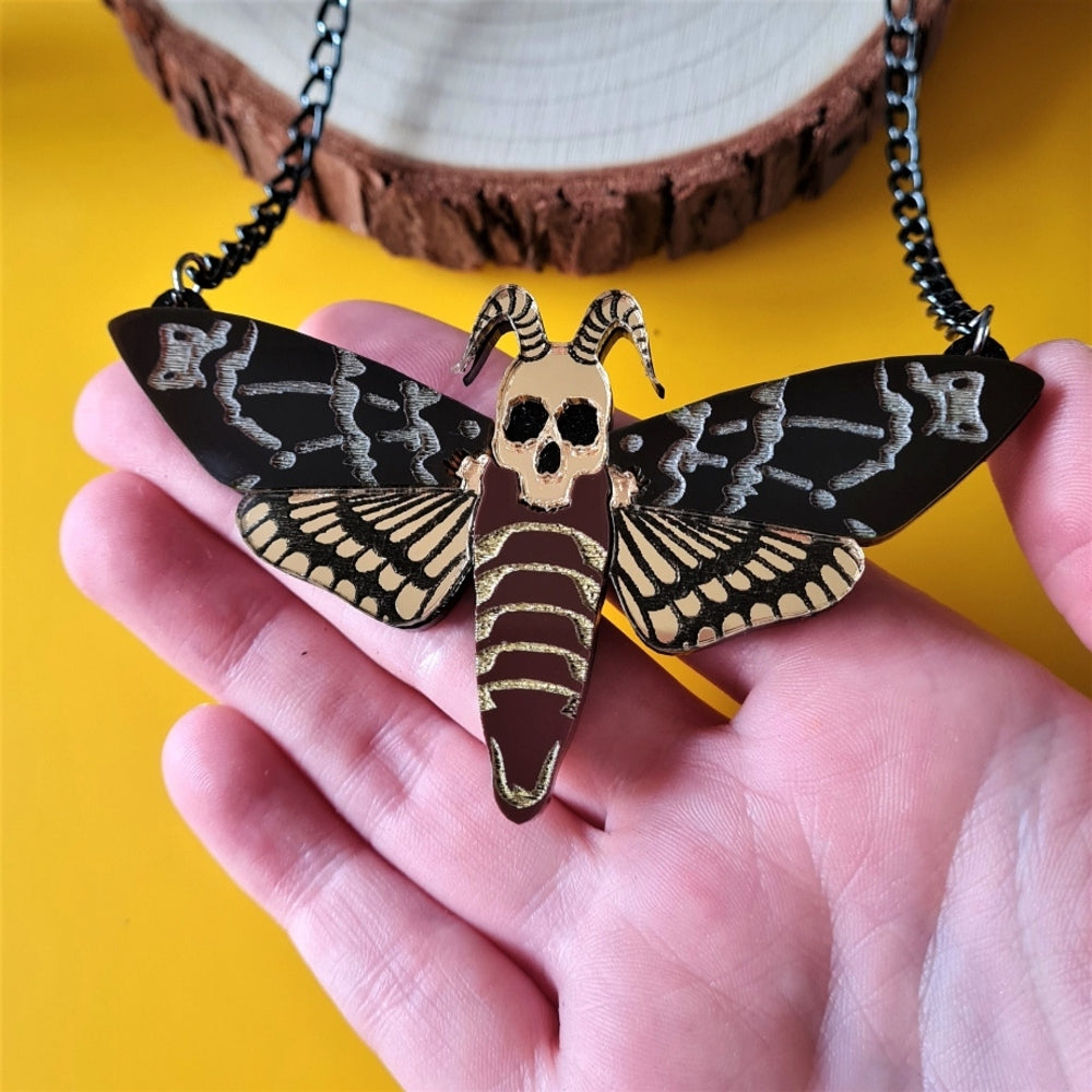Death's - Head Hawkmoth Necklace or Brooch by Cherryloco Jewellery 1