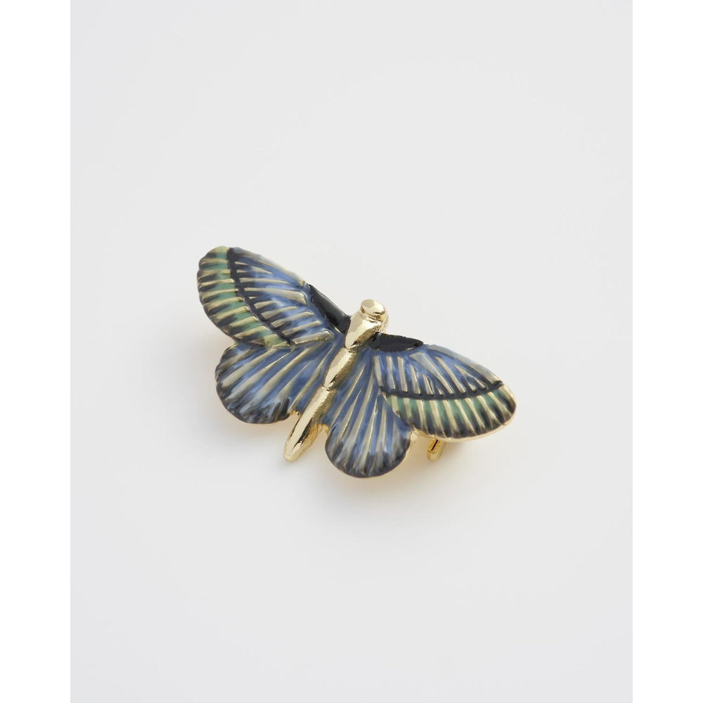 Deco Butterfly Brooch Blue by Fable England 2