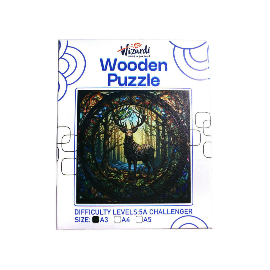 Deer in the Forest - Jigsaw Wooden Puzzle by Wizardi F07N9-13