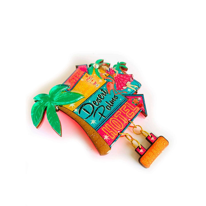 Desert Palms Palm Springs Hotel Brooch by Rosie Rose Parker