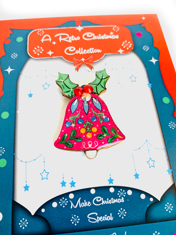Christmas Bell Brooch by Rosie Rose Parker