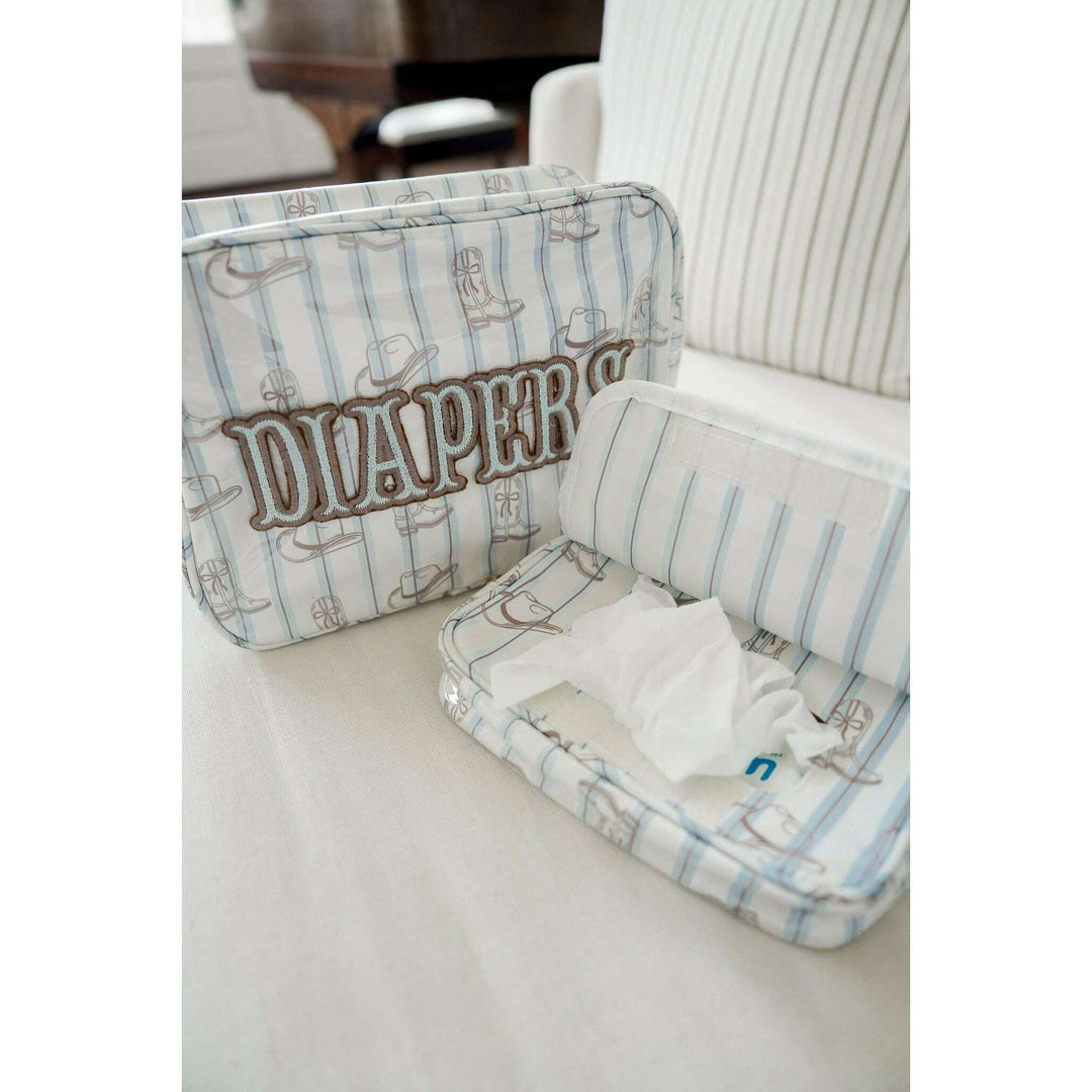Diapers XL - Western Blues Clear Coat Bag