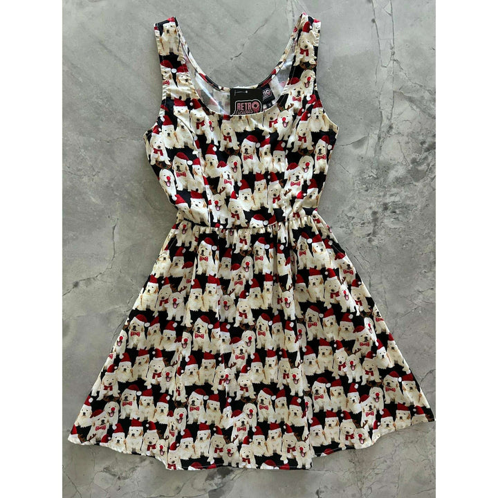 Dogs in Santa Hats Shorter Fit & Flare Dress