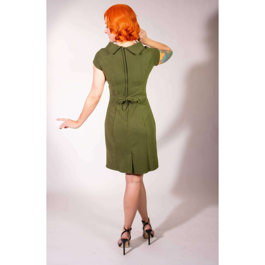 Dominique Dress - Olive, Brushed Rib Knit