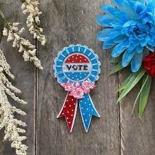 use your vote ribbon brooch poly paige