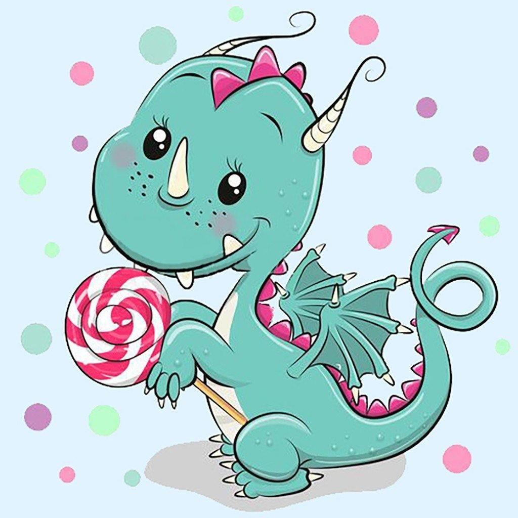 Dragon with Candy CS2471 7.9 x 7.9 inches Crafting Spark Diamond Painting Kits
