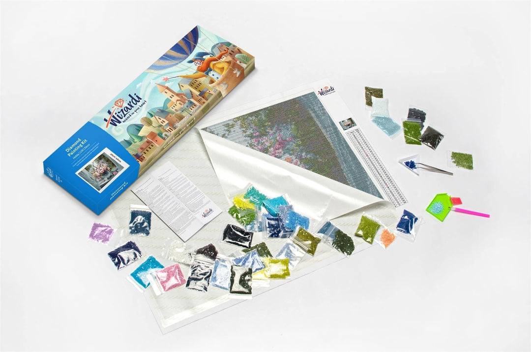 Duck Pond Cottage WD2404 14.9 x 18.9 inches Wizardi Diamond Painting Kit