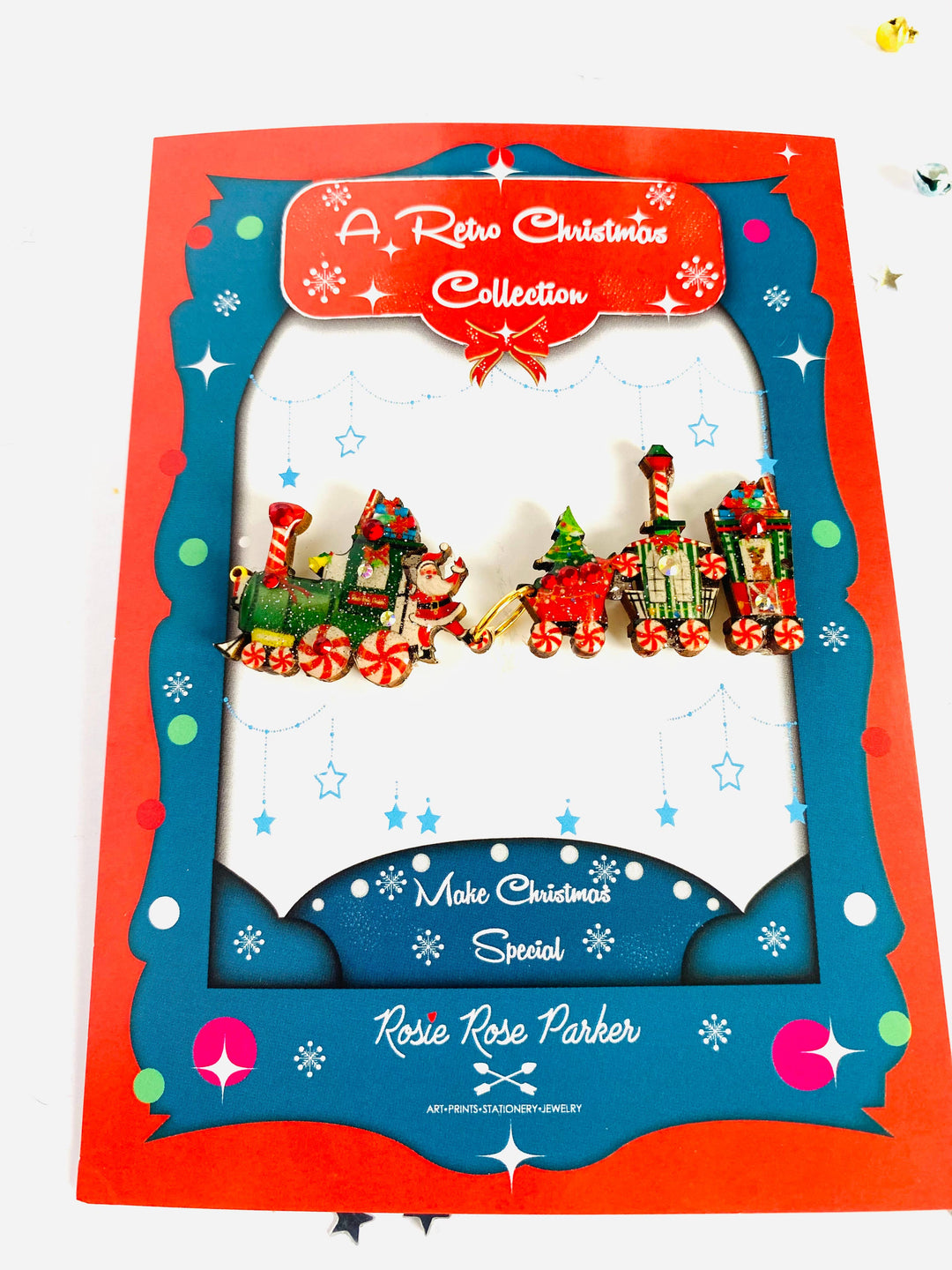 Christmas Train Brooch by Rosie Rose Parker
