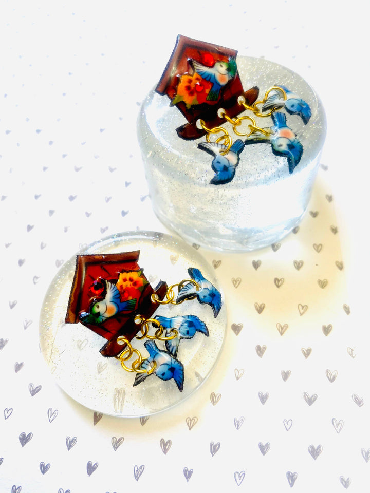 Bird House Earrings by Rosie Rose Parker
