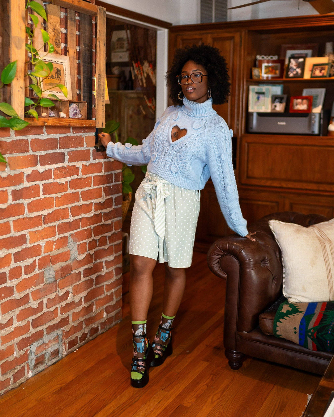 Dopamine Dogs Black Sheer Crew Sock