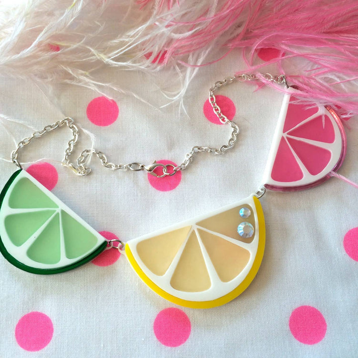 Fruit Slice Acrylic Statement Necklace