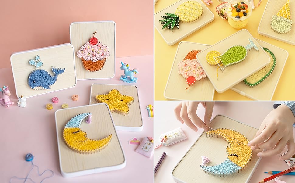 String Art DIY Kit - Ice-cream. Wizardi Craft Kit F07-M12-3-DHBC28016