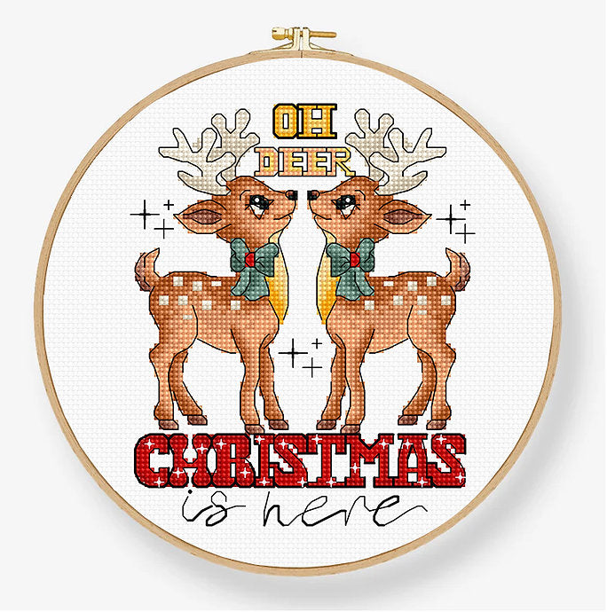 Oh Deer Christmas Is Here L9912 Counted Cross Stitch Kit