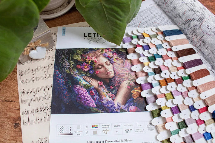 Bed of Flowers  L8081 Counted Cross Stitch Kit