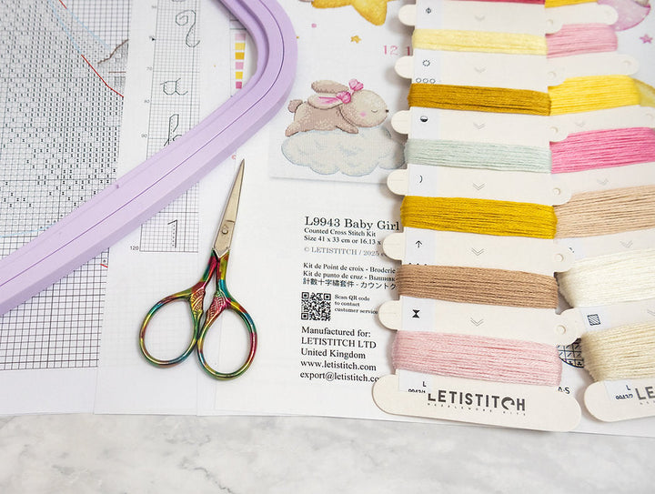 Baby Girl record L9943 Counted Cross Stitch Kit