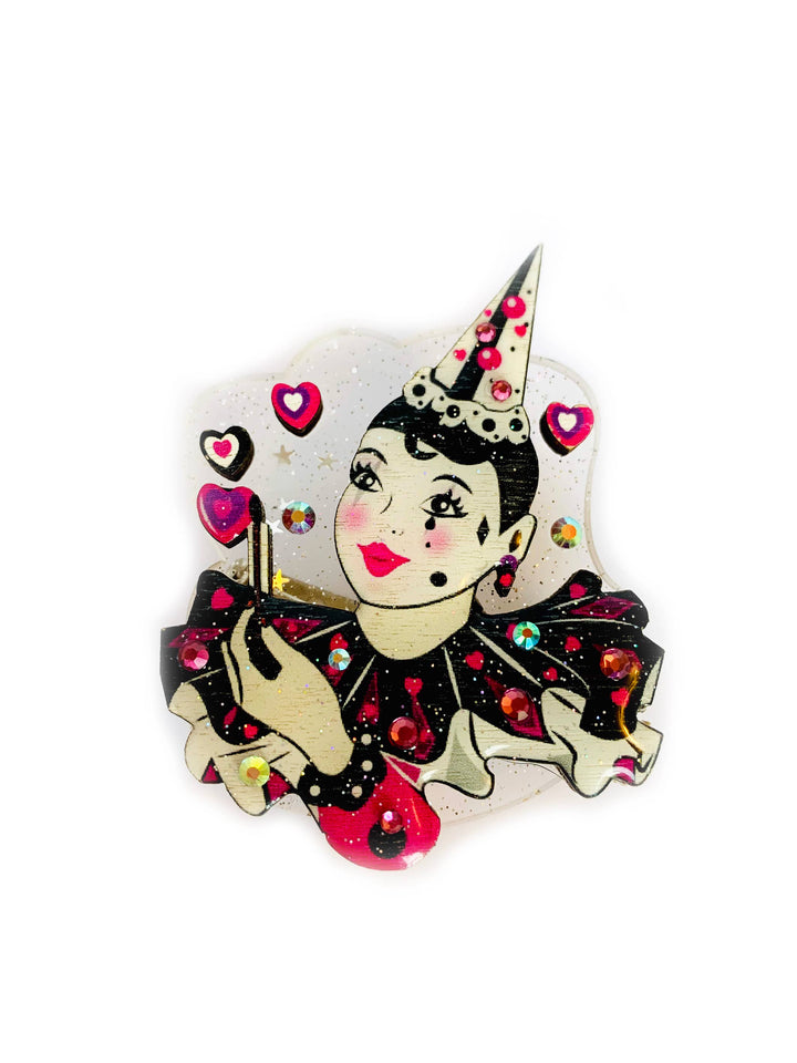 Pierrot Mime Brooch by Rosie Rose Parker