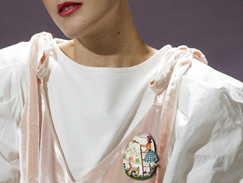 Easter Egg Brooch by Laliblue - Quirks!