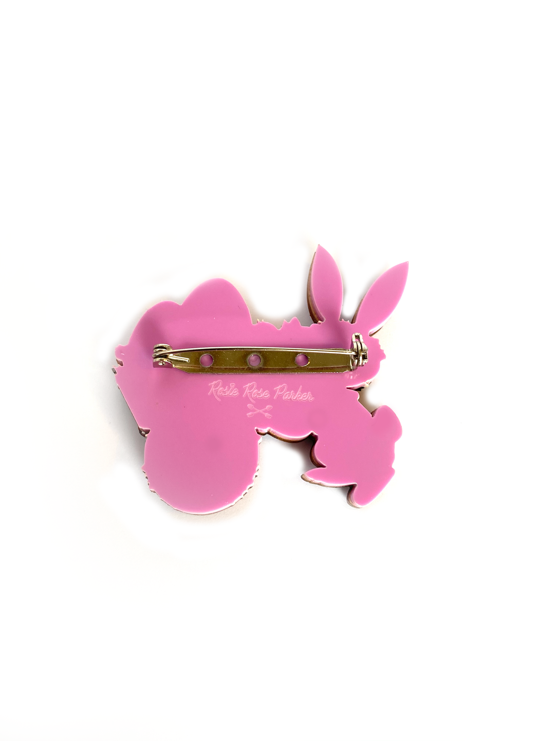 Benny Bunny and his Easter Egg Cart Brooch by Rosie Rose Parker