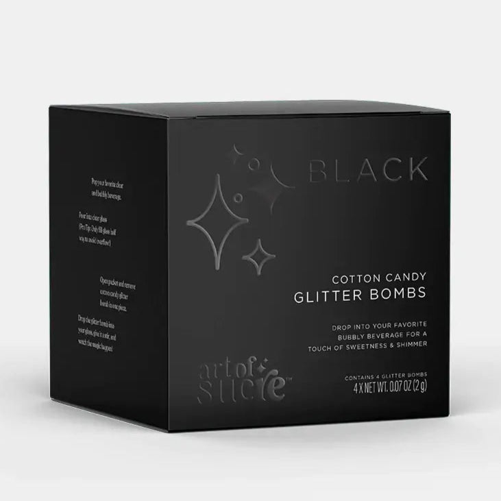 Black Cotton Candy Drink Glitter Bombs