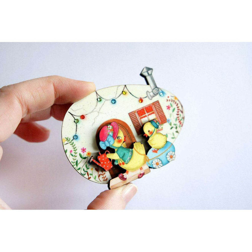 Egg House Easter Brooch by Laliblue - Quirks!