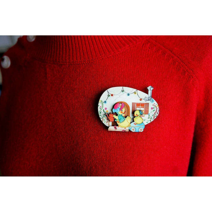 Egg House Easter Brooch by Laliblue - Quirks!