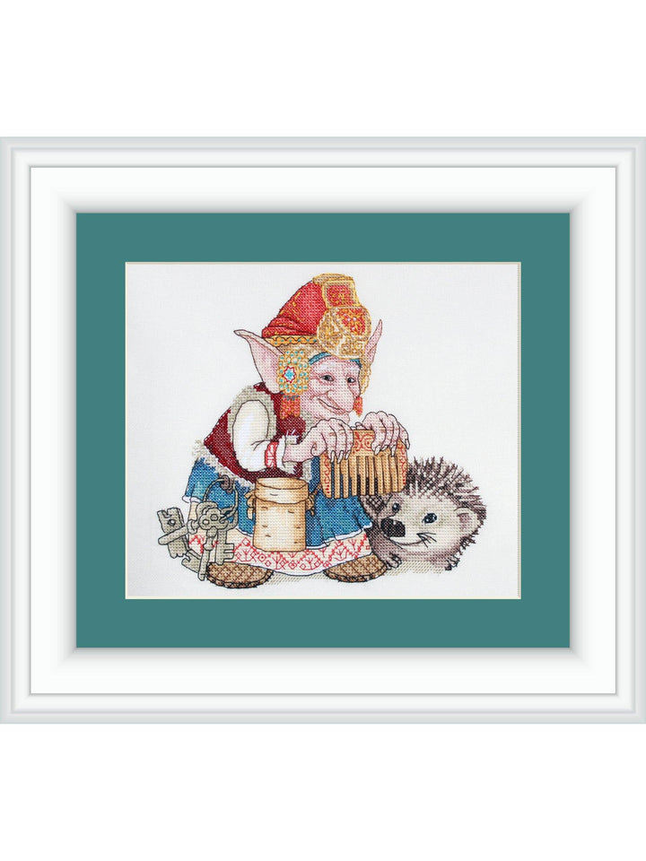 Elf with Hedgehog SP-04 Counted Cross-Stitch Kit