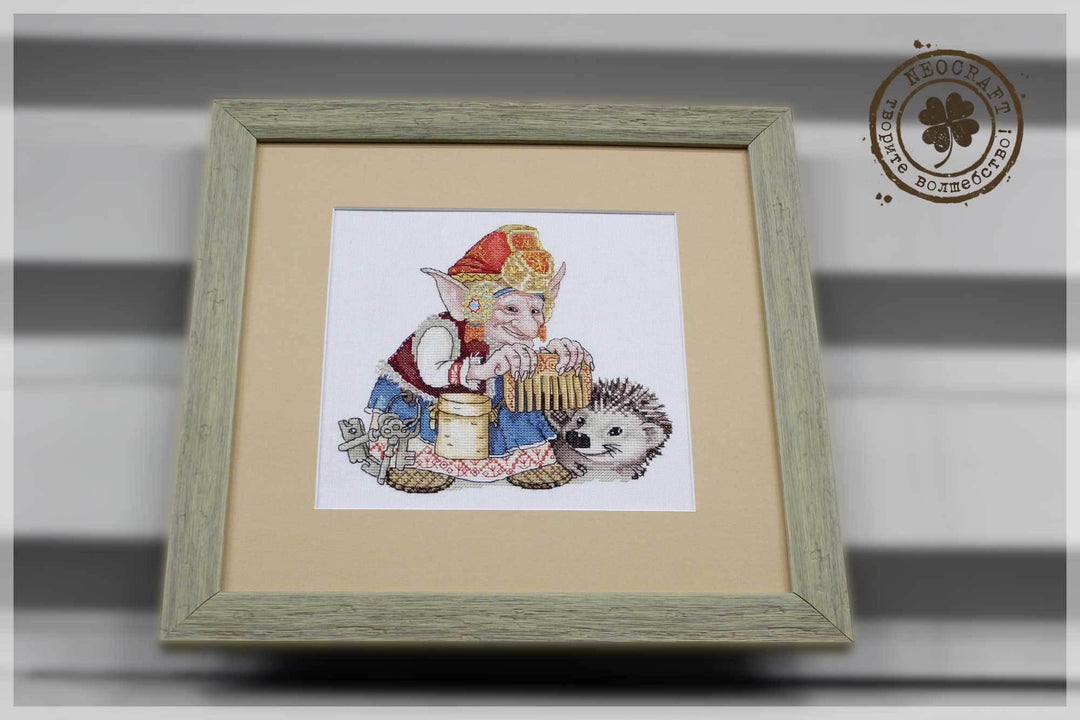 Elf with Hedgehog SP-04 Counted Cross-Stitch Kit