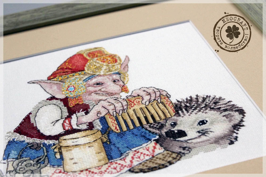 Elf with Hedgehog SP-04 Counted Cross-Stitch Kit