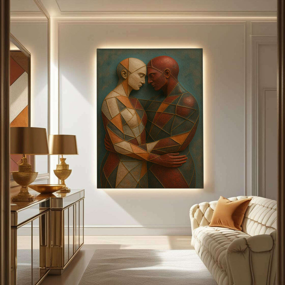 Embrace of Geometry Abstract Wall Art III